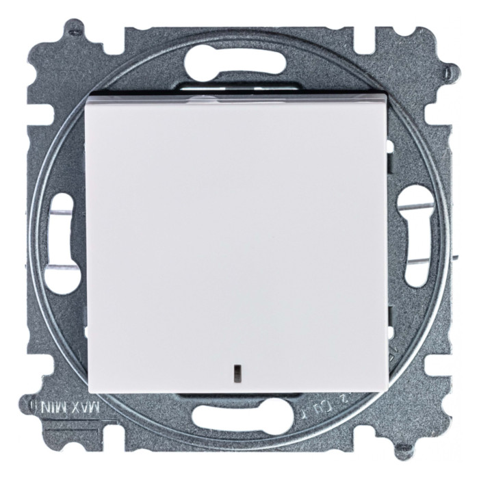 Выключатель одноклавишный ABB LEVIT с подсветкой, белый // ледяной, 2CHH590646A6001