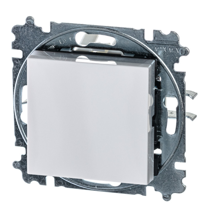 Выключатель одноклавишный ABB LEVIT, белый // ледяной, 2CHH590645A6001