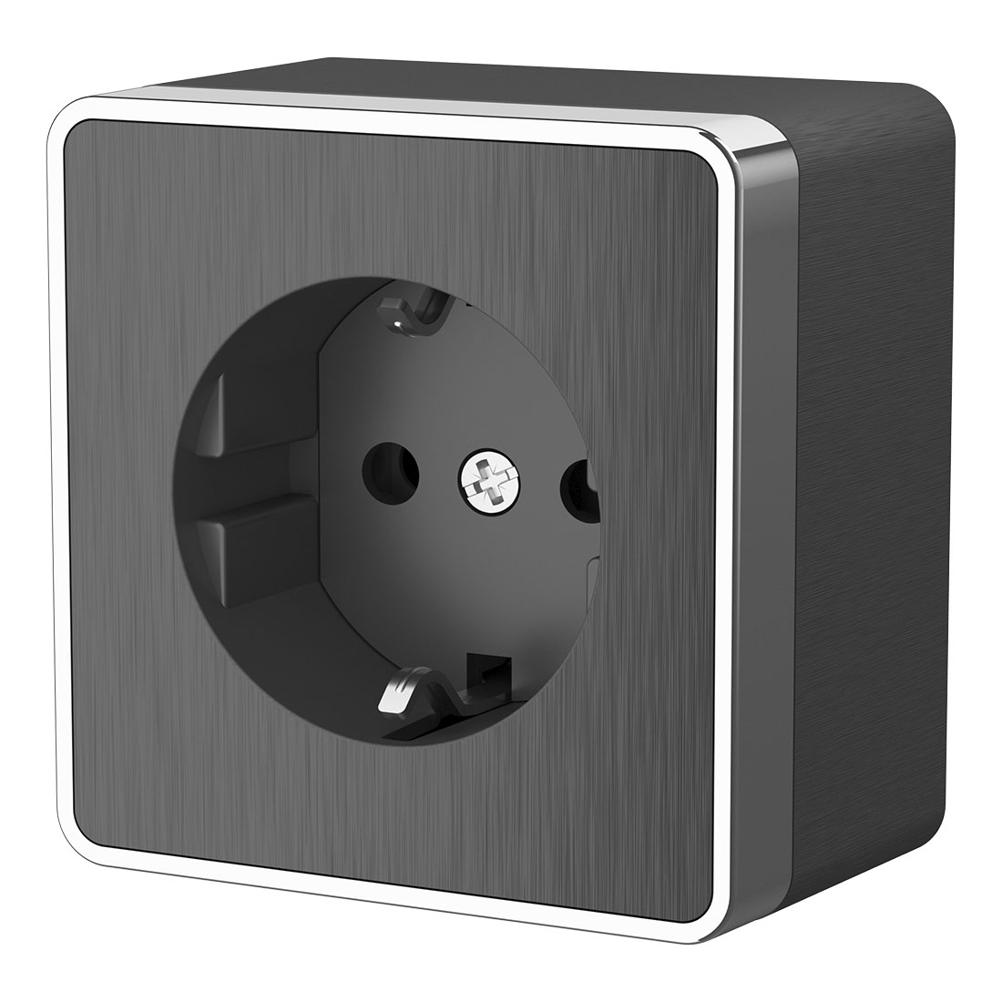 Розетка с заземлением Gallant графит рифленый W5071004
