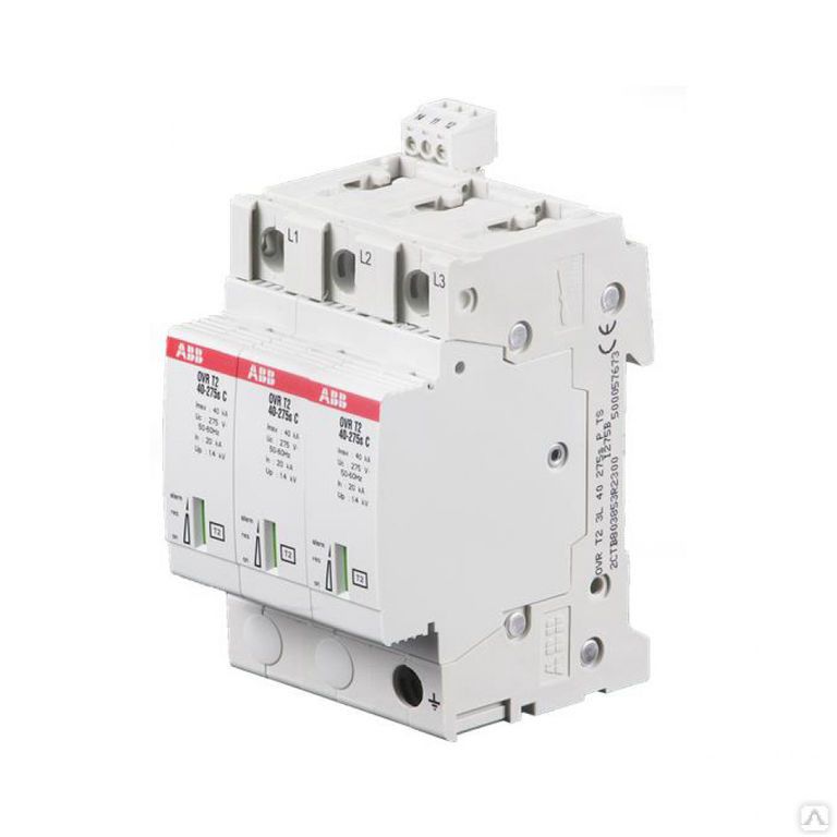 Ограничитель перенапряжения ABB OVR T2 3P 40 275 P ( тип 2 )