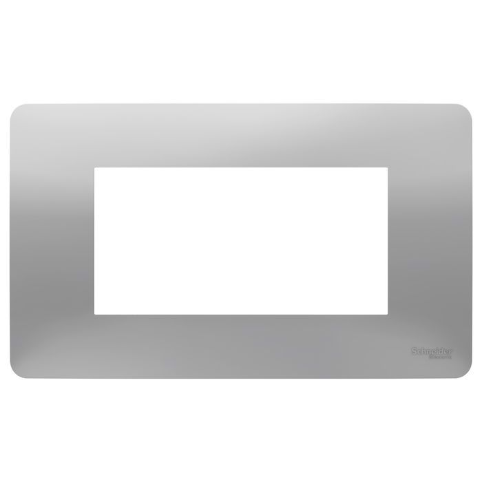 Рамка 4 модуля Schneider Electric UNICA MODULAR, горизонтальная, алюминий, NU210430