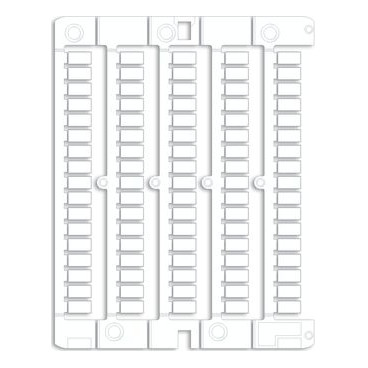 Маркировка для клемм, жесткая, 5х10мм. Период 5мм. Белая (упак. 1500шт)