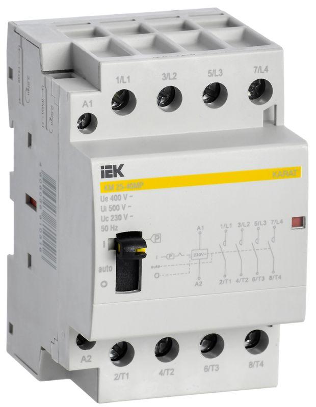 Контактор модульный IEK КМ25-40МР AC с ручным управ. KARAT MKK22-25-40