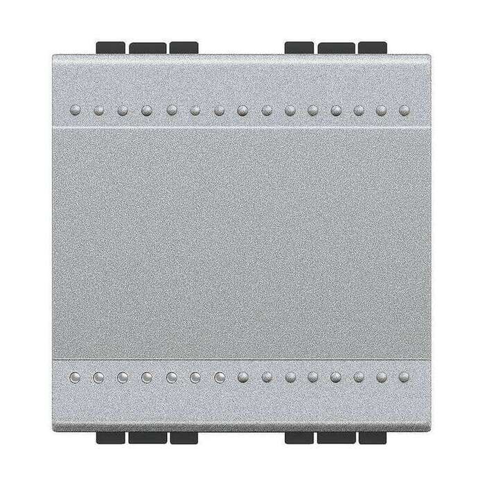 Выключатель одноклавишный кнопочный BTicino LIVING LIGHT, алюминий, NT4005M2A