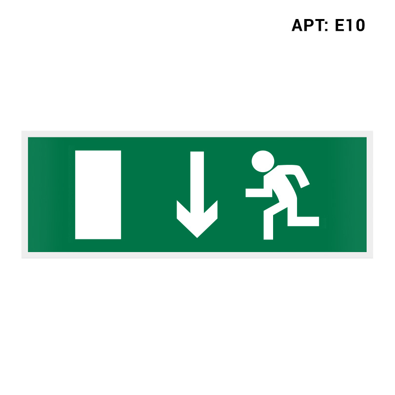 Знак безопасности (пиктограмма) E10 "Указатель двери эвакуационного выхода (левосторонний)"