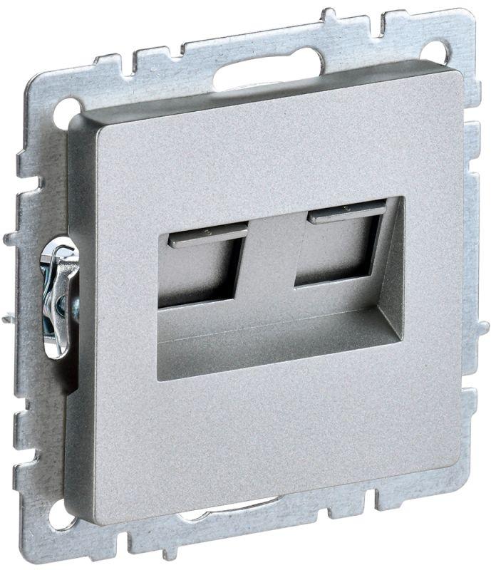 Розетка компьютерная двойн. СП RJ45 кат.5E BRITE РК10-2-БрА механизм алюм. IEK BR-K20-1-K47