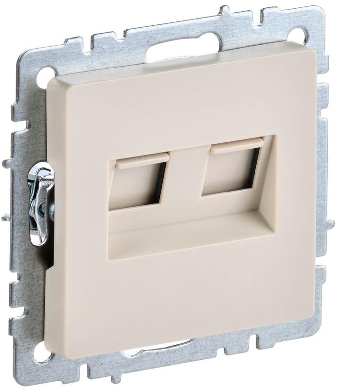 Розетка компьютерная двойн. СП RJ45 кат.5E BRITE РК10-2-БрКр механизм беж. IEK BR-K20-1-K10