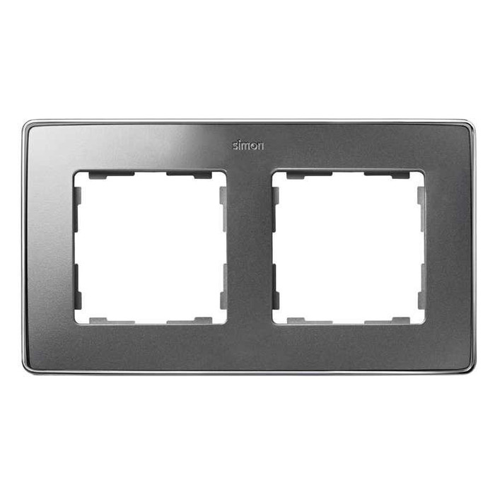 Рамка 2 поста Simon SIMON 82 DETAIL, холодный алюминий, 8201620-093