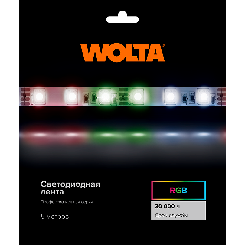 Светодиодная лента WOLTA WLS5050-14,4W/RGB/24H60-01 SMD5050 14,4Вт RGB 24В IP20 60 led/m