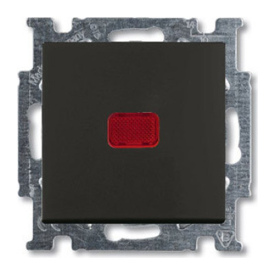 Выключатель одноклавишный кнопочный ABB BASIC 55, château-black, 2CKA001413A1096