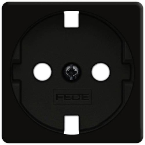 Накладка на розетку FEDE коллекции FEDE, скрытый монтаж, с заземлением, черный, FD16723-M