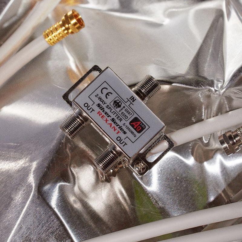 Делитель ТВ "краб" х2+3шт F "BOX" 5-1000 МГц "Silver" Rexant 05-6101