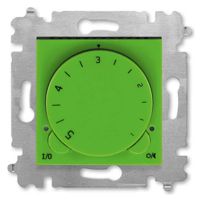 Терморегулятор с поворотной ручкой ABB LEVIT, зеленый // дымчатый черный, 2CHH920003A6067