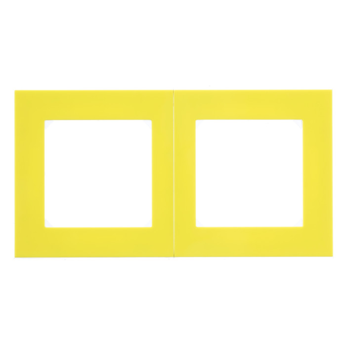 Рамка 2 поста ABB LEVIT, желтый // дымчатый черный, 2CHH015020A6064