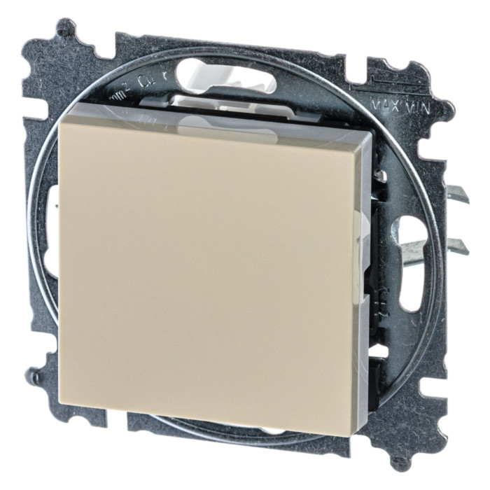 Выключатель одноклавишный ABB LEVIT, слоновая кость // белый, 2CHH590645A6017