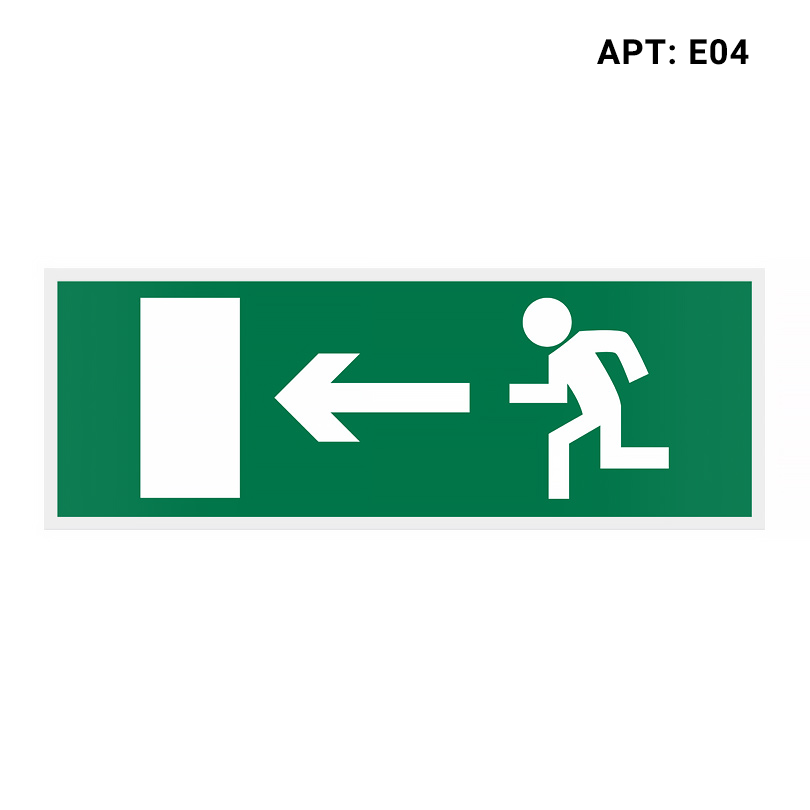 Знак безопасности (пиктограмма) Е04 "Выход налево"