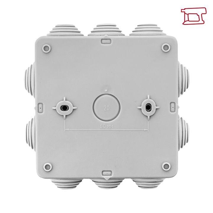 Коробка распределительная КМР-030-014 100х100х50 IP55 с крышкой для прямого монтажа 10 мембранных вводов сер. EKF plc-kmr-030-014