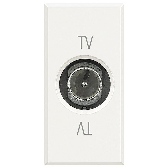 Розетка TV BTicino AXOLUTE, скрытый монтаж, белый, HD4202PT