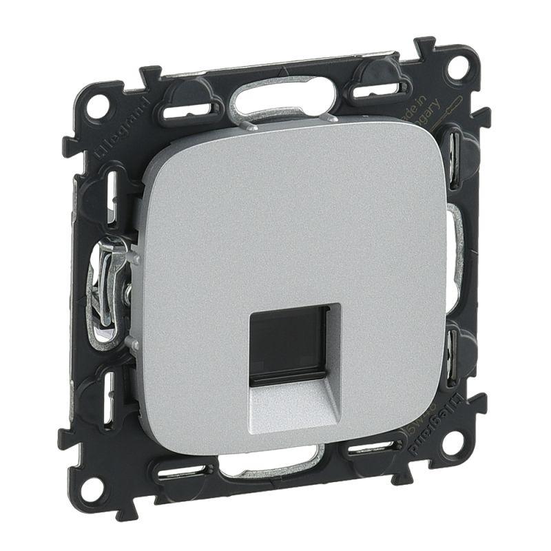 Розетка компьютерная 1-м Valena Allure RJ45 кат.5E UTP с лицев. панелью механизм алюм. Leg 753940