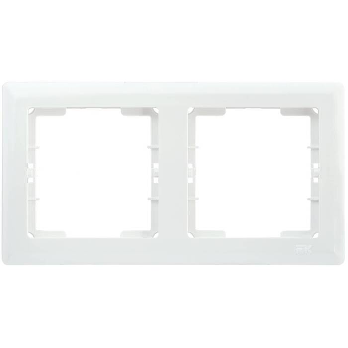 Рамка 2 поста IEK BOLERO, горизонтальная, белый, EMB20-K01
