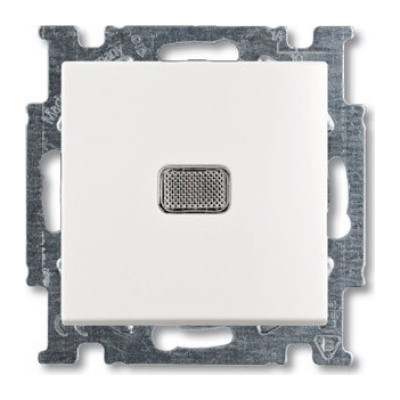 Выключатель одноклавишный кнопочный ABB BASIC 55, альпийский белый, 2CKA001413A1081