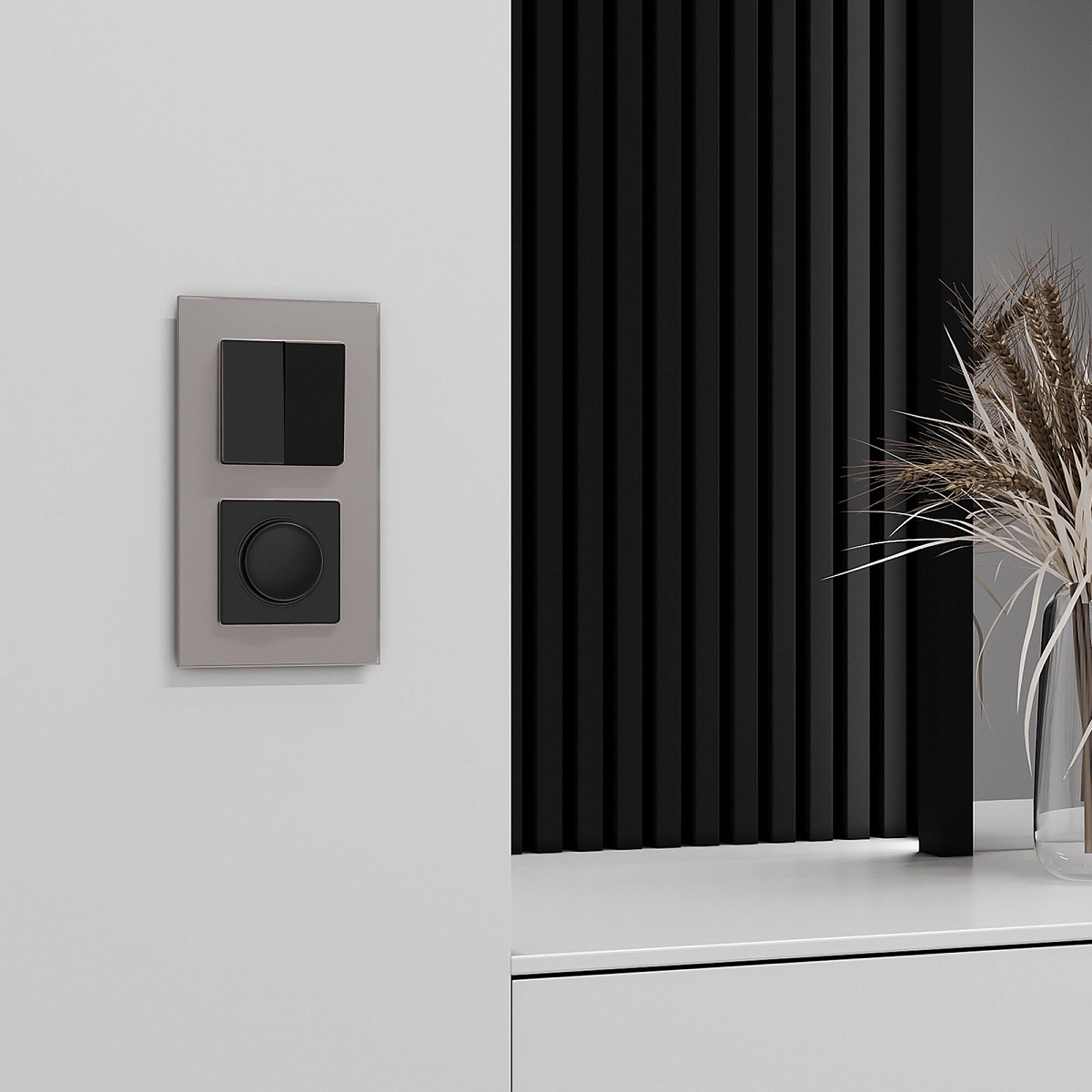 Рамка из стекла на 2 пост Senso дымчатый soft-touch W0023117