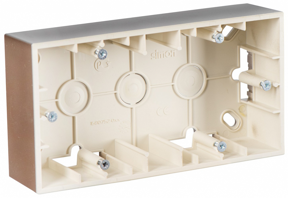 Simon 15 Шампань Коробка 2-ая для наружного монтажа