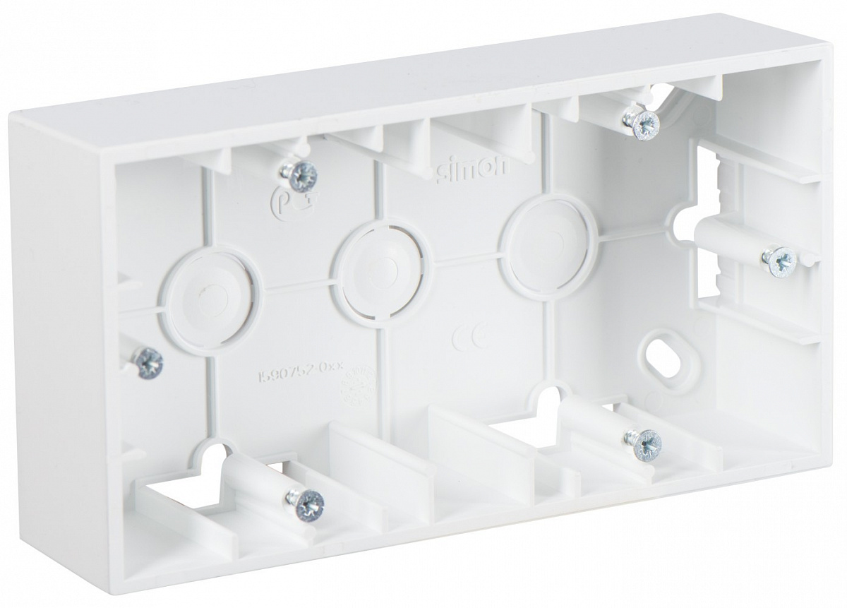 Simon 15 Белая Коробка 2-ая для наружного монтажа