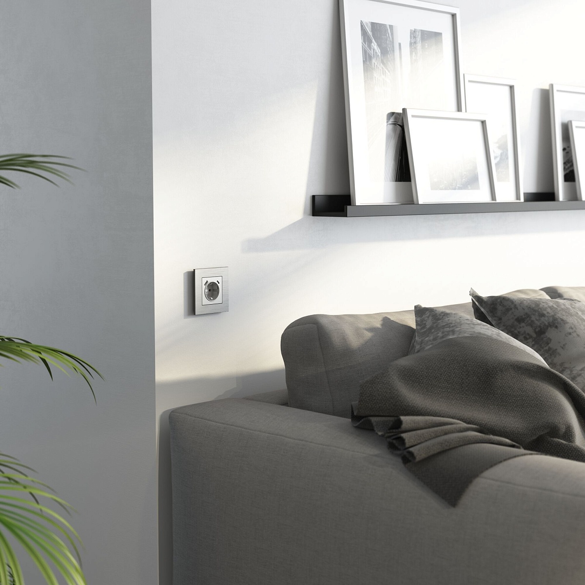 Рамка из металла на 1 пост АluMax алюминий W0013506