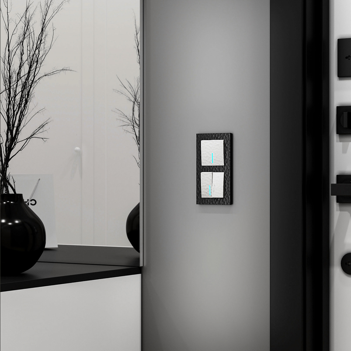 Выключатель одноклавишный проходной с подсветкой белый W1212101