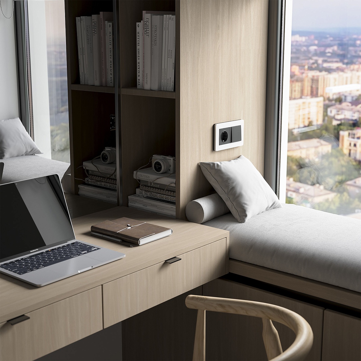 W0023068/ Рамка на 2 поста Split (белый/черный, soft-touch) W0023068