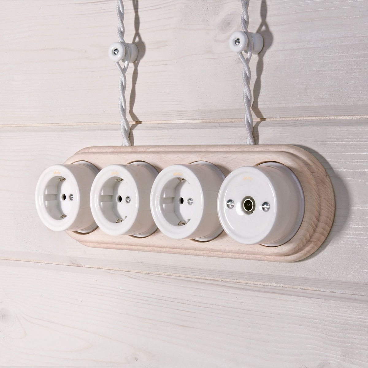 Ретро кабель витой 2х1,5 белый 20 м (под заказ) W6452201