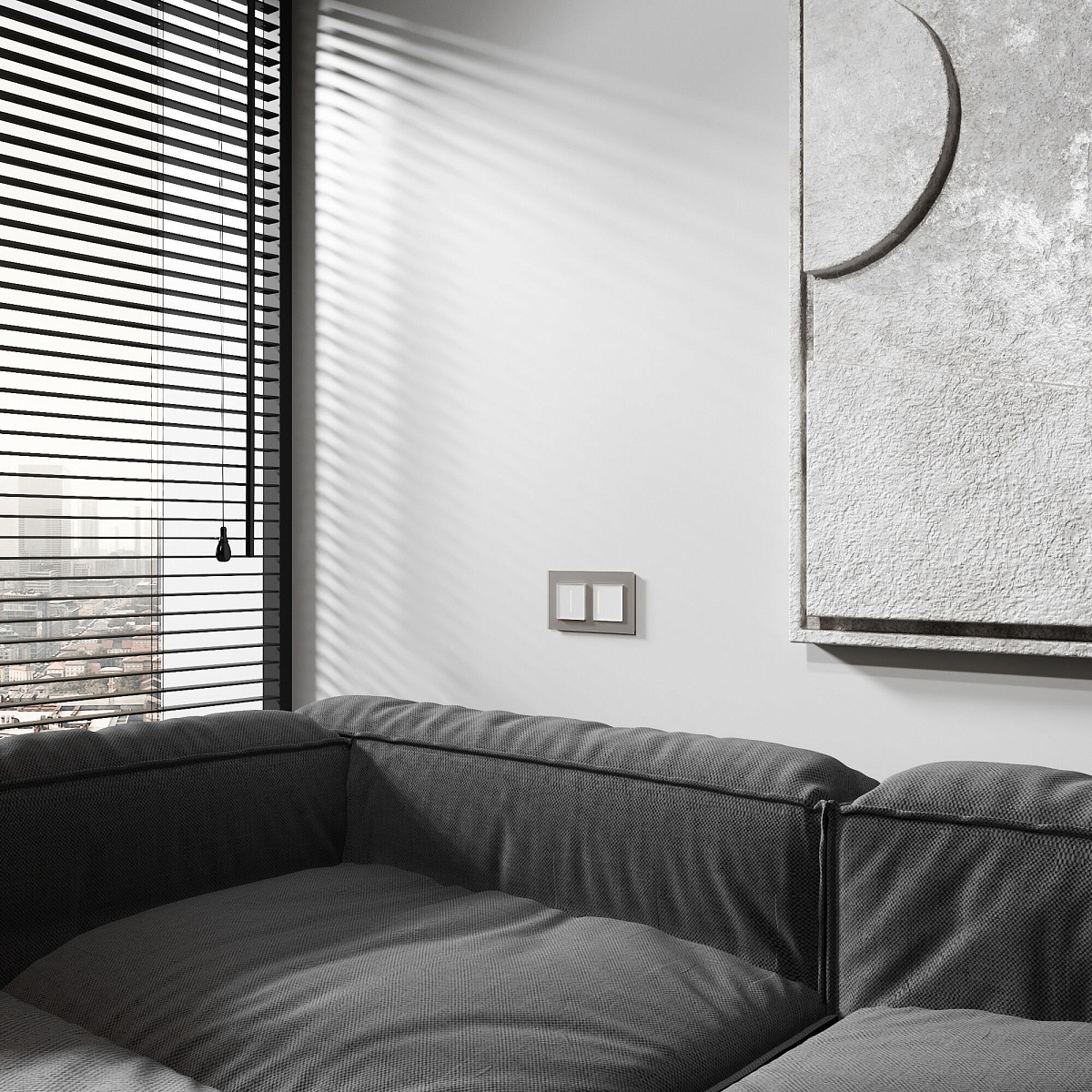 Рамка из стекла на 2 пост Senso дымчатый soft-touch W0023117