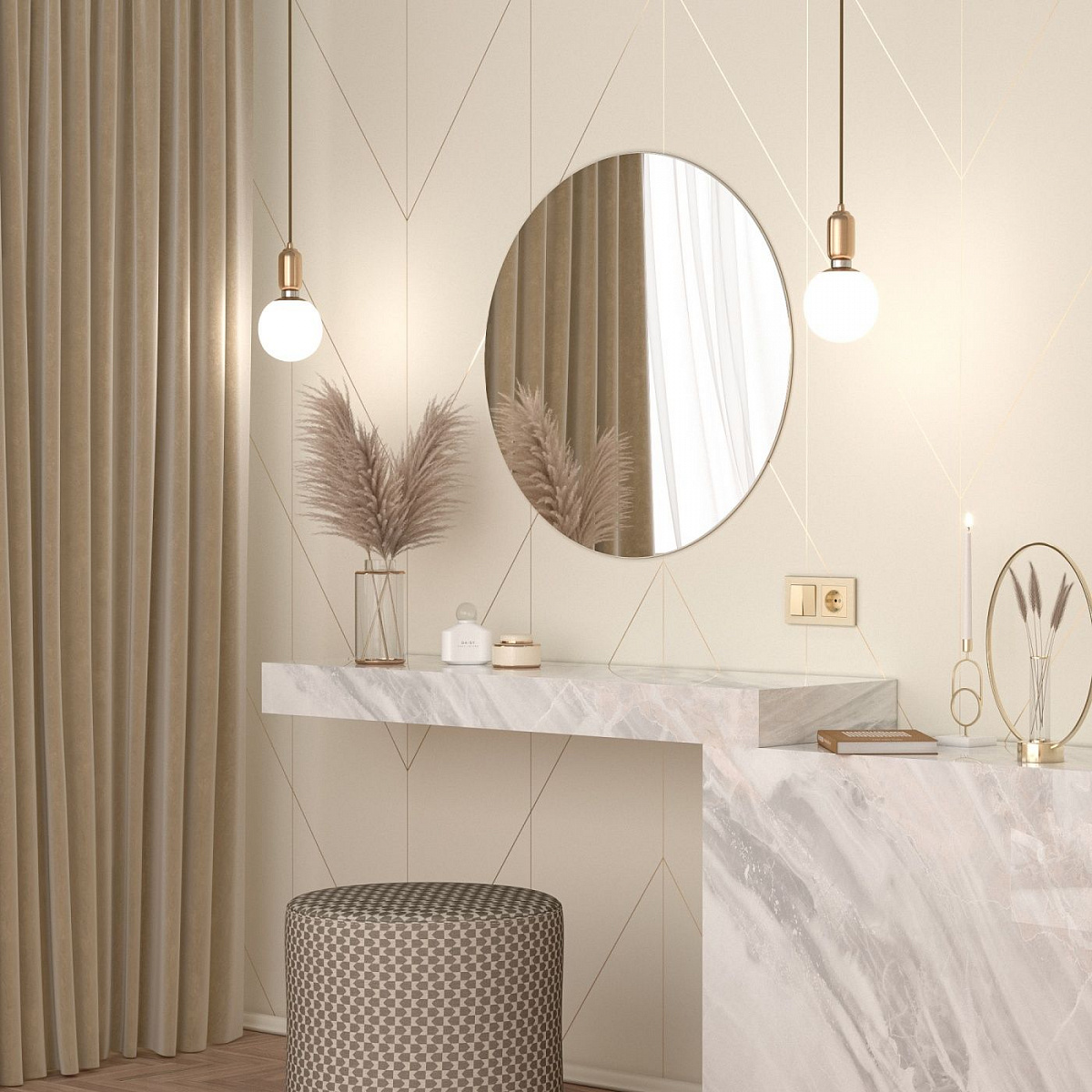 Выключатель двухклавишный шампань W1120011