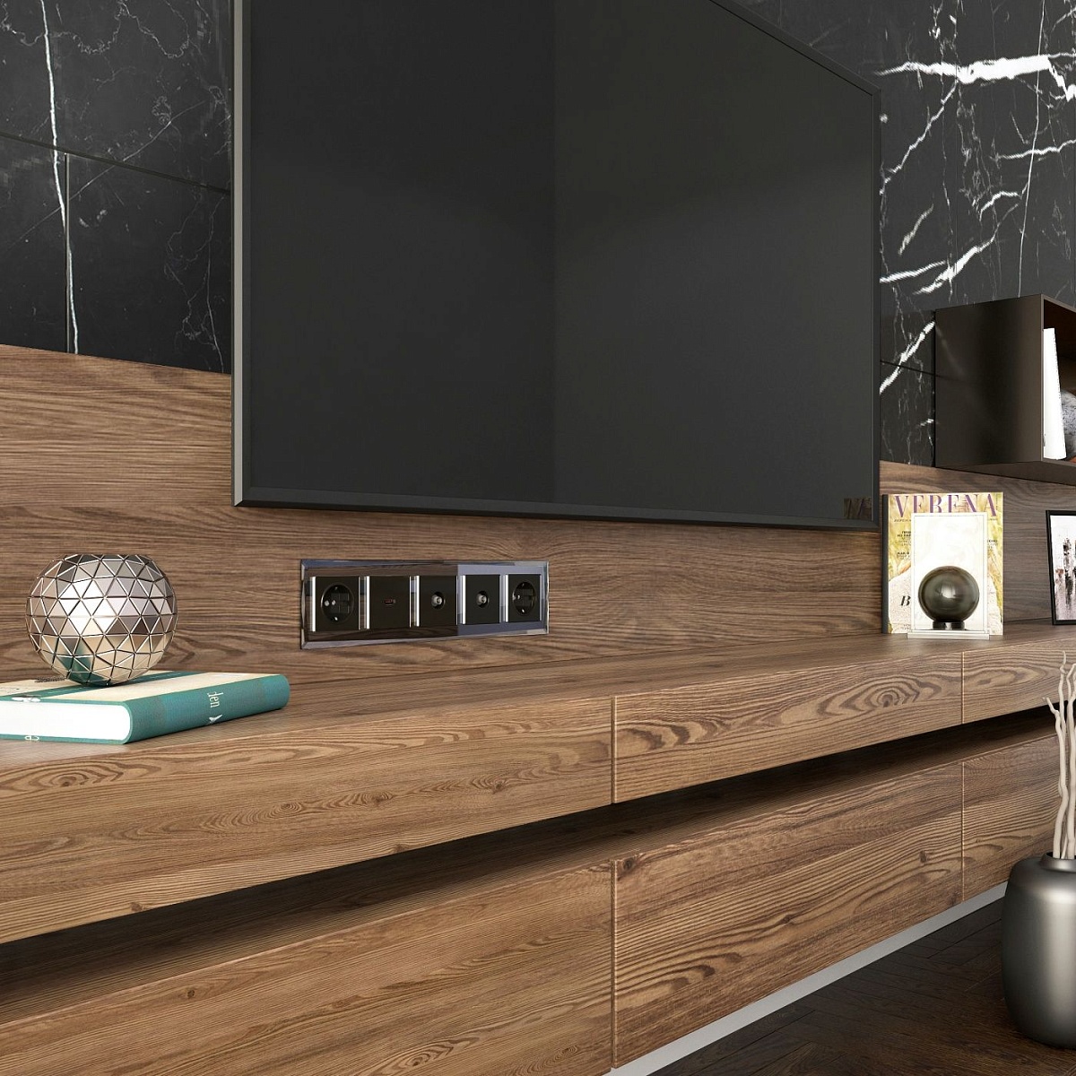 Рамка на 5 постов  (черный) WL08-Frame-05