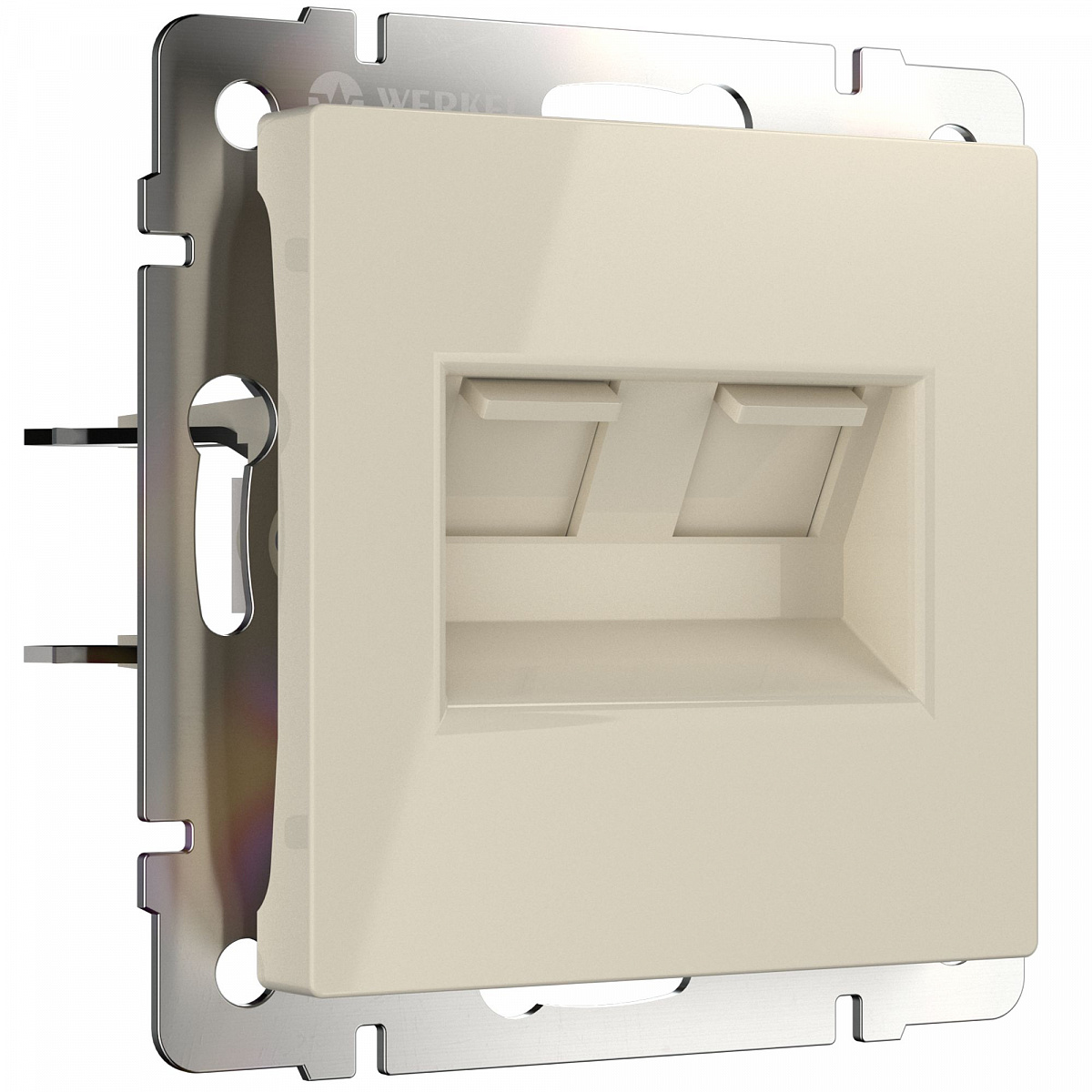 Розетка двойная Ethernet RJ-45 слоновая кость W1181103