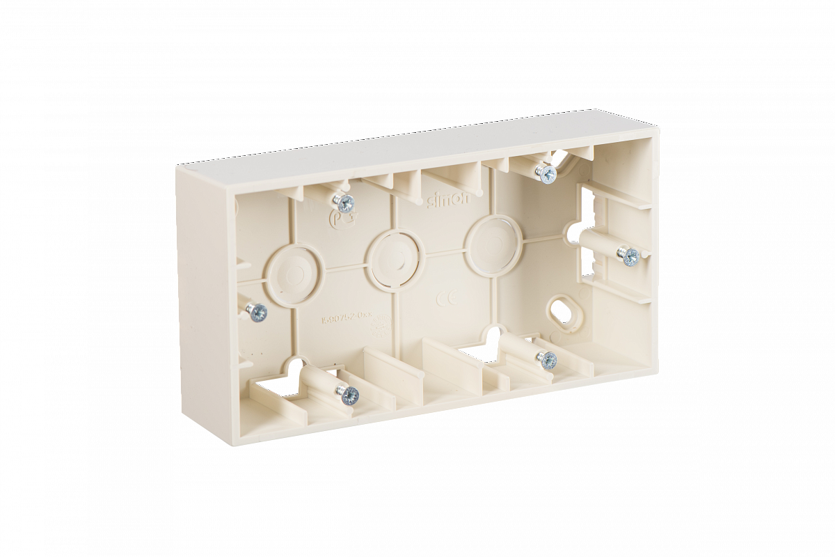 Simon 15 Бежевая Коробка 2-ая для наружного монтажа